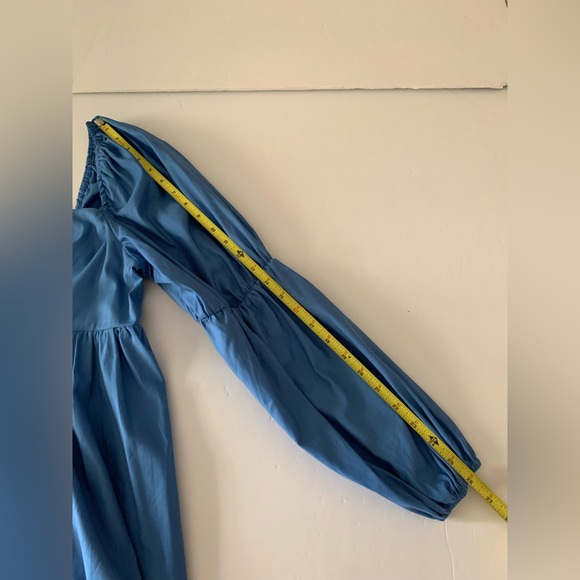 Reformation Michaela Organic Cotton Poplin Square Neck Smocked Mini Dress 14 - Picture 11 of 12